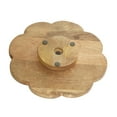 thumbnail image 6 of DecMode 15" x 2" Brown Wood Intricately Carved Floral Decorative Stand, 1-Piece, 6 of 7