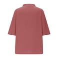thumbnail image 5 of 3/4 Length Sleeve Womens Tops 2026 Trendy V Neck Loose Casual Cotton Linen Plain Tshirt Womens Blouses, 5 of 6