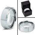 thumbnail image 5 of Charming Jewelers Tungsten Wedding Band Ring 8mm for Men Women Comfort Fit Step Beveled Edge Polished Lifetime Guarantee Size 7, 5 of 5