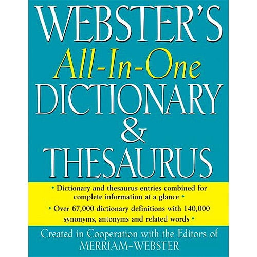 Webster s All In One Dictionary Thesaurus Walmart Walmart