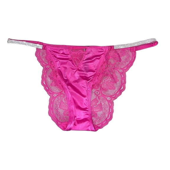 Victoria's Secret Micro Lace Shine Strap Cheekini/Cheeky Panty Color Fuschia Pink Size X-Large NWT