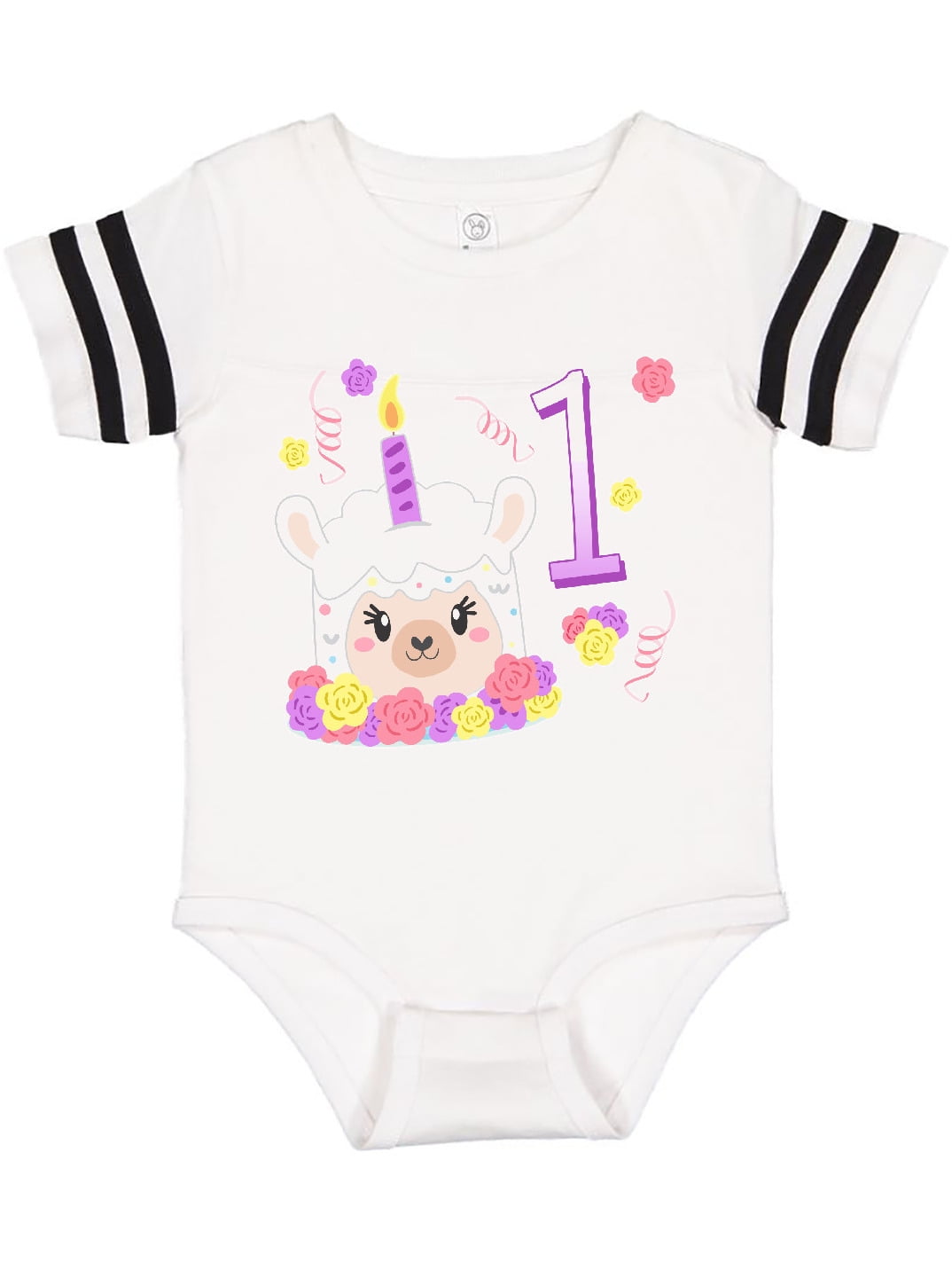 INKtastic First birthday cute llama cake Infant Creeper