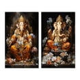 thumbnail image 2 of Designart "Ganeshas Blessing Hinduisim Art wall art II" Hinduism Wall Art Set Of 2 - Orange Spiritual Gallery Set For Office Decor, 2 of 7