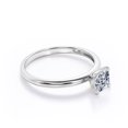 thumbnail image 3 of JeenMata Solitaire 1 Carat Cushion Cut Moissanite Prong Set Promise Ring In 18K White Gold Plating Over Silver, 3 of 7