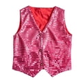 thumbnail image 4 of WhouRiu Boys Glitter Sequins Vests Sleeveless Button Down Dance Tank Tops Kids Fashion Stage Performance Party Clothing,4-5 Years, 4 of 4