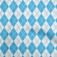 thumbnail image 1 of oneOone Georgette Viscose Turquoise Blue Fabric Check Argyle Sewing Craft Projects Fabric Prints By Yard 42 Inch Wide, 1 of 4