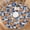 Burnt Orange Blue Pumpkin, variant on Christmas Round Fitted Tablecloth with Elastic for 40-44 Inch Tables Winter Floral Leaves Print Fitted Table Cover Waterproof Holiday Theme Farmhouse Indoor Outdoor Patio Picnic Party Decor