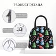 thumbnail image 4 of Honeii Disco Mirror Ball Snowman Print Insulated Lunch Bag Women Reusable Lunch Box with Pocket for Work Picnic Travel -One Size, 4 of 6