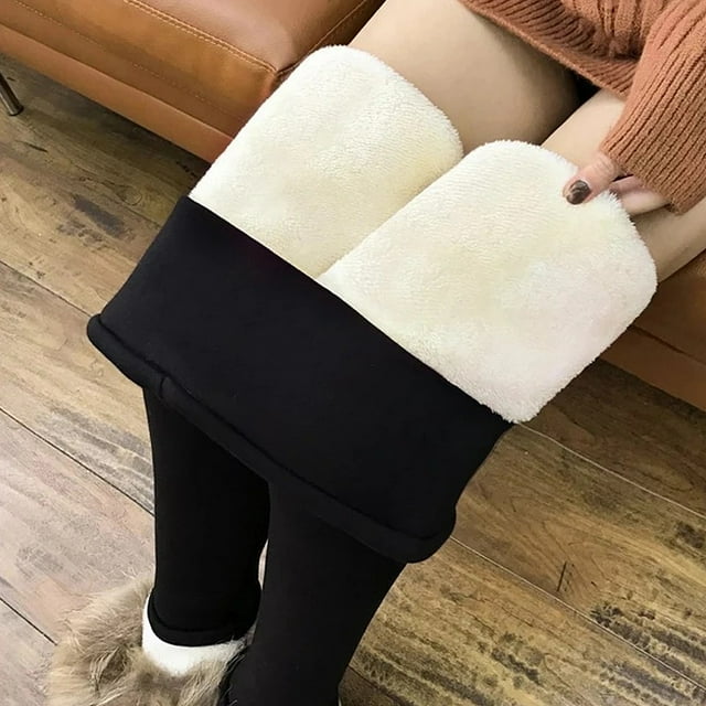 Mujeres cálidas Leggings Espesar Push Up Elasticity Femenino Térmico Noveno Pantalones Adelgazando Color Sólido Frío Tiempo frío Pantalones suaves Negro XL Scienceny AP004665-04