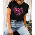 thumbnail image 4 of Godmerch Women's 100% Cotton Pink Ribbon Heart Breast Cancer Awareness Black T-Shirt, 4 of 7