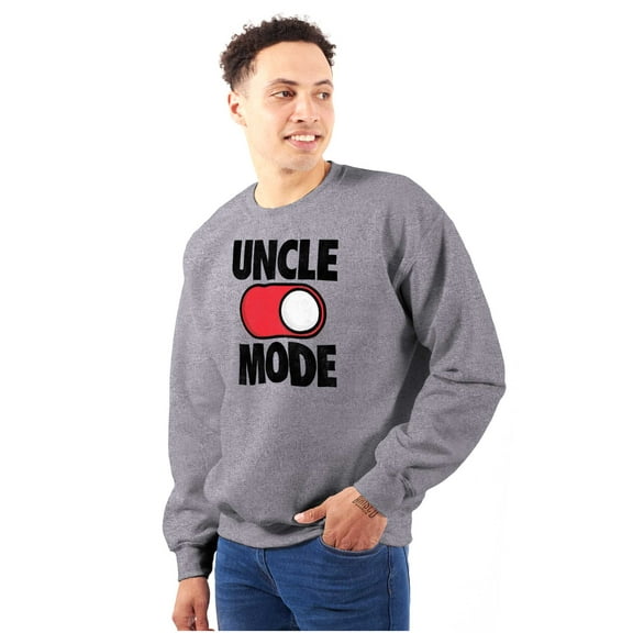 Uncle Mode On Off Gym Birthday Men's Big & Tall Crewneck Sweatshirt Brisco Brands 2X