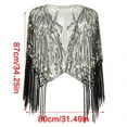 thumbnail image 5 of Jesscasday Vintage Style Evening Wrap with Sequins for Women Long Tassels Women's Top with Fringe for Bridal and Special Occasion, 5 of 16