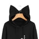 thumbnail image 3 of Minnieouse Loose Fit Cartoon Cat Print Mujer con capucha Print Mujer Camisa Manga larga Cuello Sudadera con capucha Prendas para la parte del cuerpo Negro METRO Minnieouse FS9881-07, 3 of 5