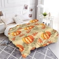 thumbnail image 3 of Autumn Season Pumpkin Throw Blanket Fall Leaf Maple Wheat Harvest Fall Decor Beige Blanket Cozy Soft Lightweight Flannel Plush Blankets for Bed Couch Living Room Sofa Chair,60x80 Inch, 3 of 6