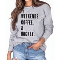 thumbnail image 3 of Sudadera informal de cuello redondo para mujer, manga larga, corte holgado, letras estampadas para primavera y otoño, gris XXL, 3 of 5