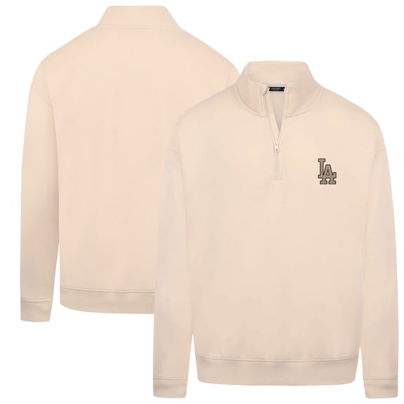 Men's Levelwear Khaki Los Angeles Dodgers Murray Quarter-Zip Sweatshirt