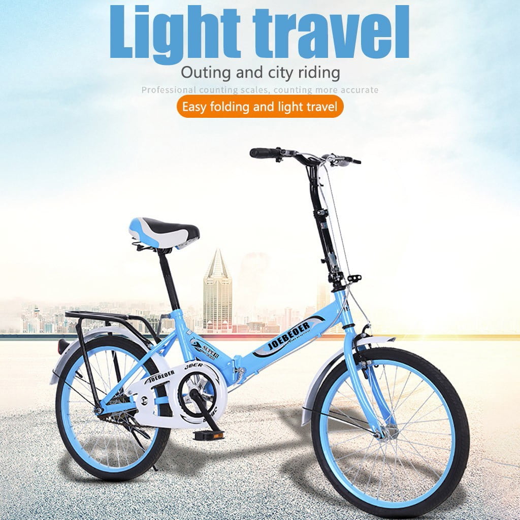 VKEKIEO 20 inch Folding Bike Women Cruiser Bike Portable Ultra Lightweight Folding Bicycle for Students Blue in Nepal at NPR 55941 Rating 5