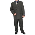 thumbnail image 2 of Mens Two Piece Double Breasted Modern Fit Italian Styled Dress Suit Set | Black Charcoalgrey Chocolate Grey Navy White, 2 of 4