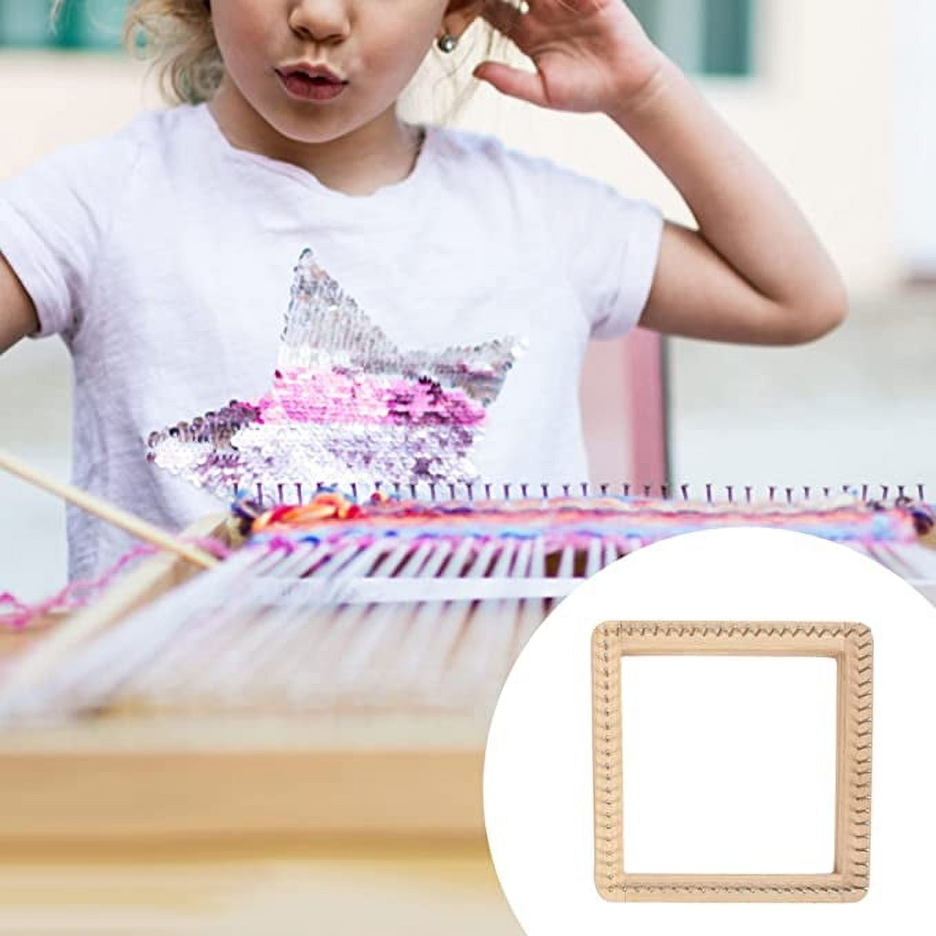Square Knitting Loom Weaving Wood Tools Crafts Board DIY for Sock 20x20cm
