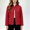 thumbnail image 2 of SEROYE Womens Jackets Corduroy Quilted Stand Collar Button Down Coat Embossed Pattern Casual Warm Outerwear Pockets (XL, Red), 2 of 5