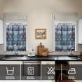 thumbnail image 4 of Kitchen Curtains 36 Inch Short - 3 Panel Set, Nautical Anchor Lighthouse Coastal Design, Rod Pocket Window Curtain for Beach House, Marine Ocean Wave Pattern, Easy Wash, 4 of 6