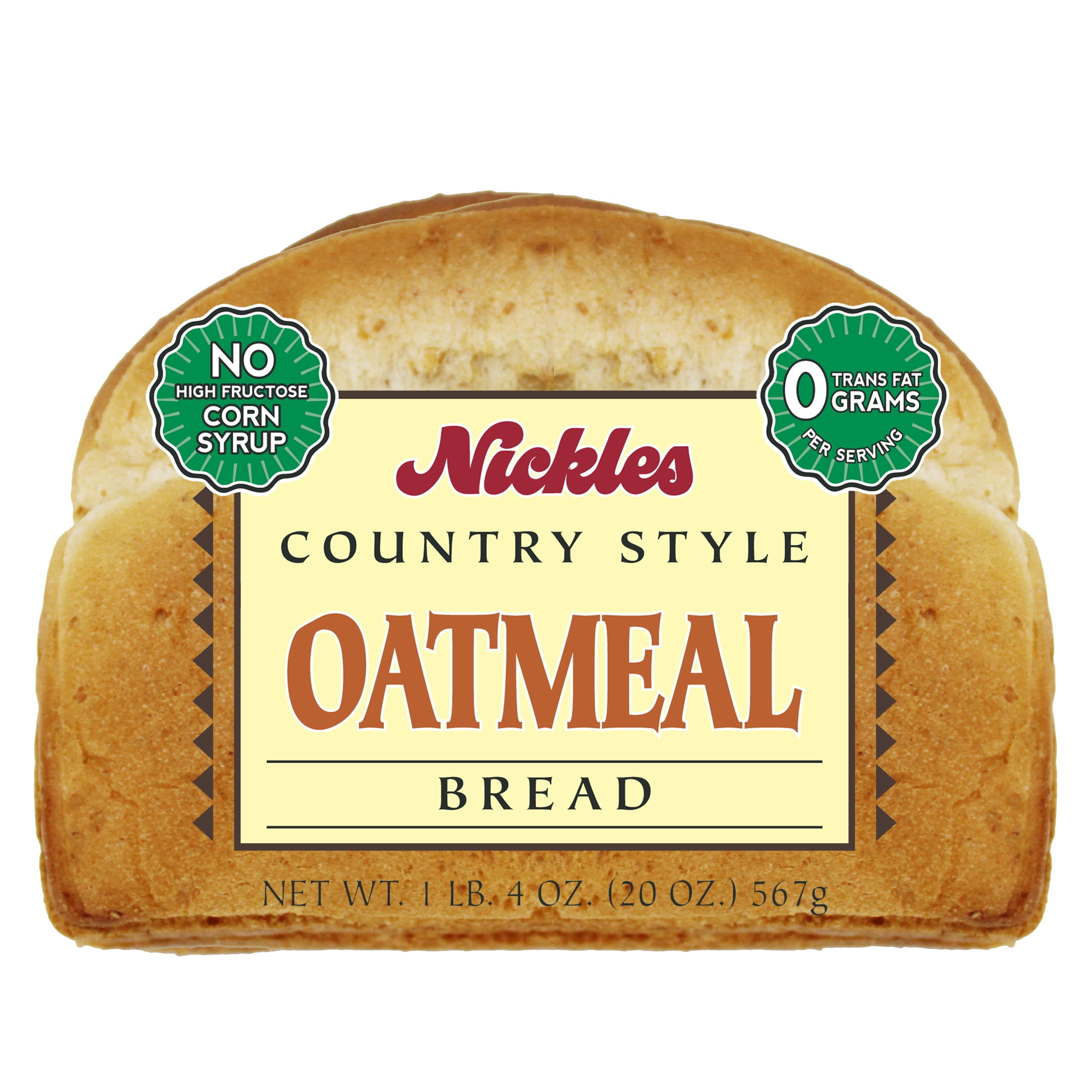 Nickles Bakery Split Top Oatmeal Bread, 20-ounce Loaf.