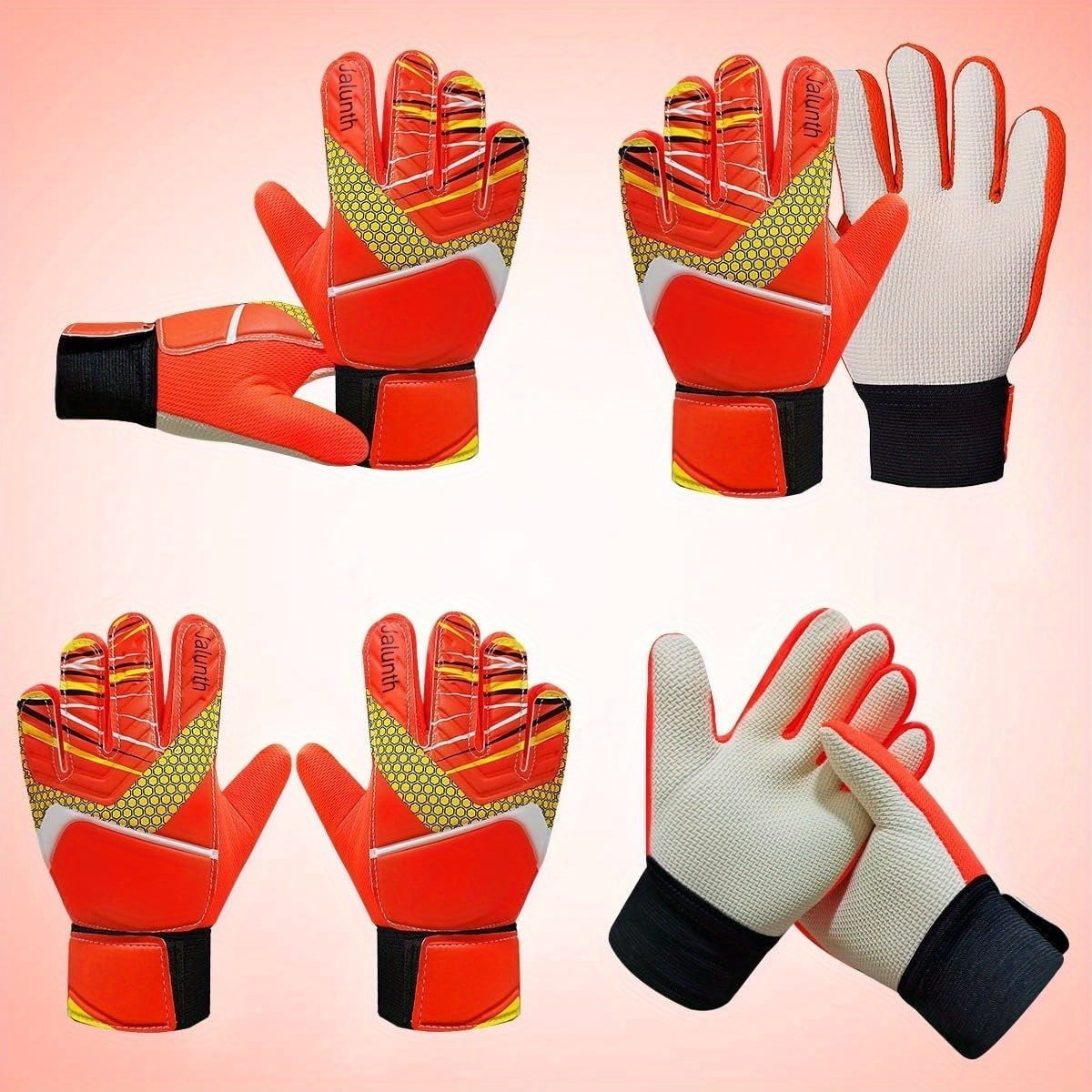 1 set of football goalkeeper gloves knee pads, made of anti slip and wear-resistant latex material, providing effective protection. Essential protective gear for youth football training
