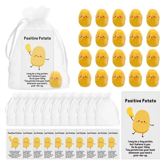 Positive Potato Employee Appreciation Gifts Bulk ,Mini Potatoes with Funny Card, End of Year Student Inspirational Emotional Support Motivational Gifts for Coworker Staff Teacher (20 Pcs Set)