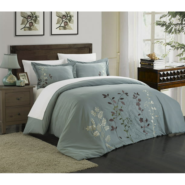 3 Piece Embroidered Duvet Cover Set, Dkny White Ruffle Duvet Cover