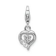 thumbnail image 1 of FB Jewels Sterling Silver Click-on CZ Polished Heart Charm, 1 of 3