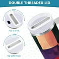 thumbnail image 3 of Yayeee 40oz Stainless Steel Tumbler with Straw and Handle Double-Wall Insulated Travel Water Bottle, Red and Purple Plaid Pattern, 3 of 8