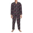 thumbnail image 3 of Sikiie Daisies Flowers Mens Pajama Set, Soft Warm Long Sleeve Sleepwear, Cozy Button-Down Pjs for Men-Large, 3 of 7