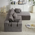 thumbnail image 2 of Modern Grey Chenille Upholstered Sectional Sofa Couch Set - 108" L-Shaped Modular Living Room Sofa with 6 Pillows, Free Combination, Comfortable Foam Fill, Right Chaise, 2 of 20