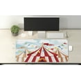 thumbnail image 2 of Circus Computer Mouse Pad, Circus Stripes Sunshines Through Cloudy Sky Traditional Performing Arts Theme, Rectangle Non-Slip Rubber Mousepad X-Large, 35" x 15", Blue White Red, by Ambesonne, 2 of 2