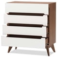 thumbnail image 3 of Baxton Studio Calypso 4 Drawer Chest in White and Walnut, 3 of 8