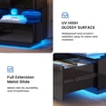 thumbnail image 6 of VKCC Modern LED Nightstand with Open Shelf, 2-Drawer Bedside Table with Charging Station, Black, 6 of 10