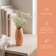 thumbnail image 3 of REGALWOVEN Small Ceramic Bud Modern Cylinder Vase, Matte Ribbed Decorative Flower Vase for Desktop, Shelf & Bathroom, Boho Orange 2.4"L x 2.4"W x 5.1"H, 3 of 6