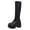 Black, variant on Fesfesfes Platform Boots for Women Shoes Fashion Retro Mid-heel High Knight Elastic Boots Muffin Single Boots US:8.5(41)