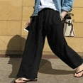 thumbnail image 4 of Relaxed Fit Women‘s Lounge Pants with Elastic Waist and Wide-Leg Design, 4 of 5