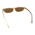 thumbnail image 7 of Womens Classy Think Plastic Narrow Rectangle Cat Eye Mod Fashion Sunglasses Brown Marble - Brown, 7 of 7