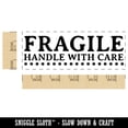 thumbnail image 2 of Fragile Handle With Care Dotted Line Label Box Self-Inking Rubber Stamp Ink Stamper for Business Office - Brown Ink - Large 2-2/4 Inch, 2 of 7
