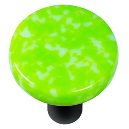 Granite Light Post - Hot Knobs HK8052-KRB Granite Spring Green & White Round Glass Cabinet Knob - Black Post