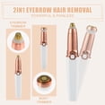 thumbnail image 2 of Unique Bargains 1 Pcs Eyebrow Trimmer for Women 2 in 1 Eyebrow Razor USB Rechargeable for Lips Face Body White, 2 of 8