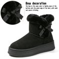 thumbnail image 4 of Knivor Side Bow Platform Ankle Snow Boots for Women Suede Faux Fur Cuff Short Winter Booties Slip On Non Slip Thick Sole Indoor Outdoor Warm Cold Weather Shoes, 4 of 9