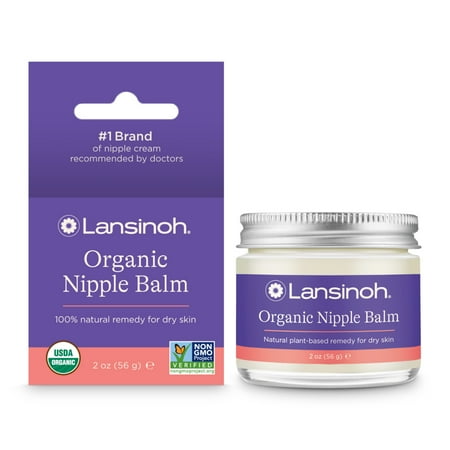 Lansinoh Organic Nipple Balm for Breastfeeding and Dry Skin, 2 Ounce Jar
