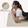 thumbnail image 3 of 4W Wide Yoga Mats, Extra Large 35" x 72" Pilates Matt, 10mm Thick Non Slip, TPE Tear-Resistant Exercise Mats for Home Workouts (Beige), 3 of 8