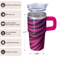 thumbnail image 3 of Insulated 20oz Geometric Stainless Steel Tumbler, Double Wall Travel Coffee Mug with Handle Leak Proof Texture Design, 3 of 5