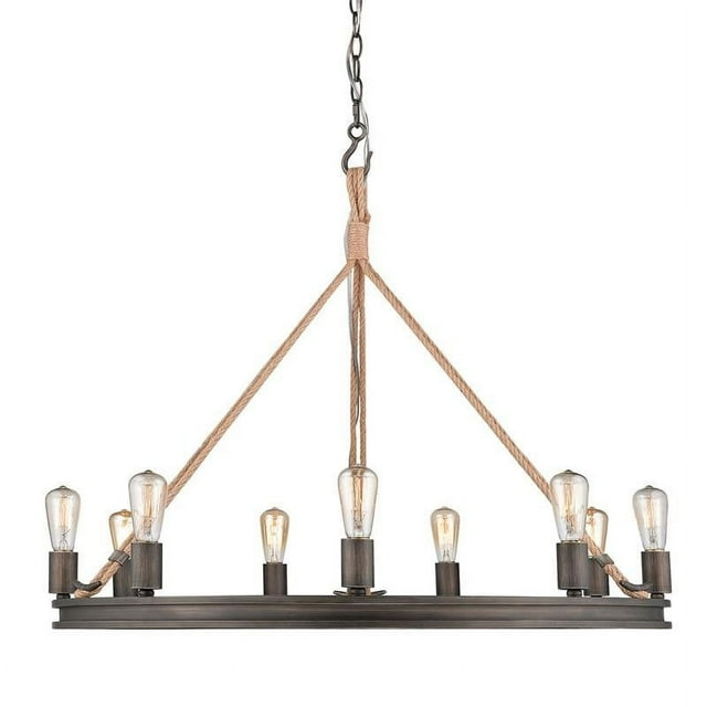 Chatham 9 Light Chandelier in Gunmetal Bronze