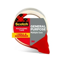 Scotch Shipping Packaging Tape with Dispenser 3350 RD, 1.88 in x 54.6 yd