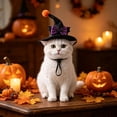 thumbnail image 5 of Witch Cat Dog Halloween Outfit Hat with Bow, Soft Pet Clothes Hats for Cats and Small Dogs, Spandex Form-Fitting Comfort for Parties Parades Photo, 5 of 6